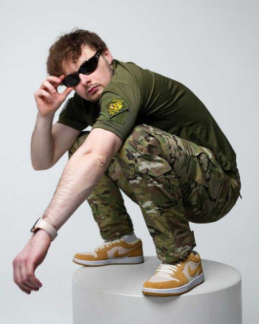 Facca Camo Print Tee - Green Camo